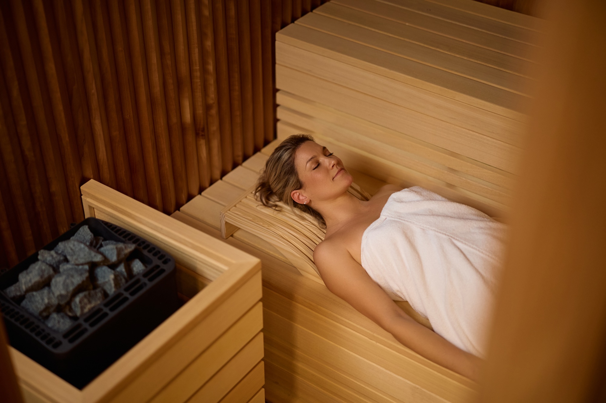 Reducing stress in the sauna!